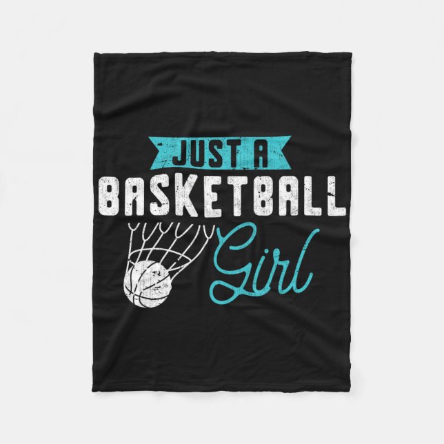 Just A Bysketbyll Girl Bysketbyll Player Women Bys Fleece Blanket (Front)