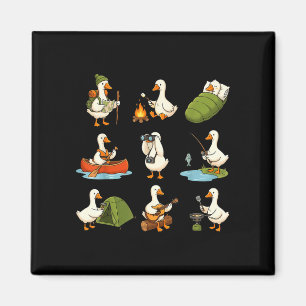 Just a camp goose shirt silly goose camping  magnet