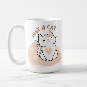 Just A Cat Cute Cat Lover Minimal Kitty Coffee Mug