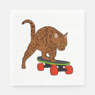 Just A Cat On A Skateboard Napkin
