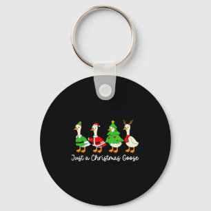 Just A Christmas Goose Funny Christmas Xmas Pajama Key Ring