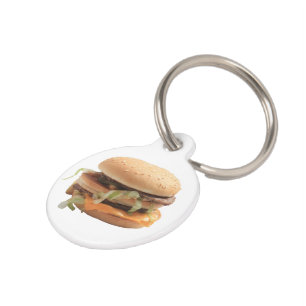 Just a classic hamburger pet tag