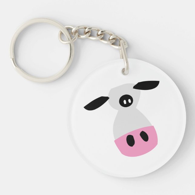 Just a Cow Key Ring (Front)