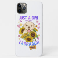 Just a Cute Girl Loves Labrador Retriever Sunflowe