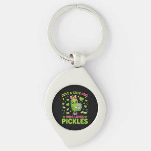 Just A Cute Girl Who Loves Pickles Key Ring