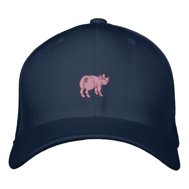 Just A Cute Little Pig Embroidered Hat (Front)