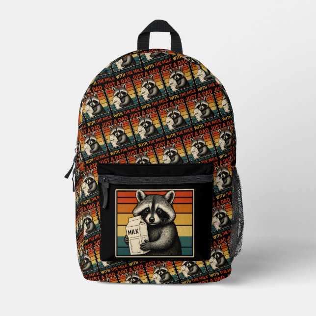 Just A Dad Who Always Came Back With The Milk Printed Backpack (Front)