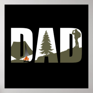 just a dad who loves camping and hiking poster