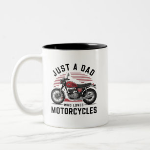 Just A Dad Who Loves Motorcycle Two-Tone Coffee Mug