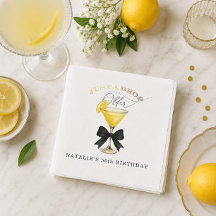 Just a Drop Older Lemon Drop Black Bow Birthday Napkin