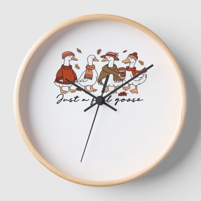 Just a Fall Goose Classic T-Shirt Clock (Front)