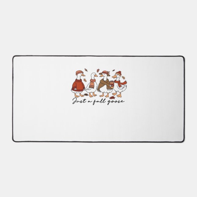 Just a Fall Goose Classic T-Shirt Desk Mat (Front)