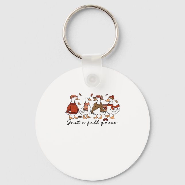 Just a Fall Goose Classic T-Shirt Key Ring (Front)