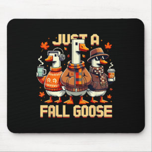 Just A Fall Goose Funny Pixel Autumn Retro Style  Mouse Mat