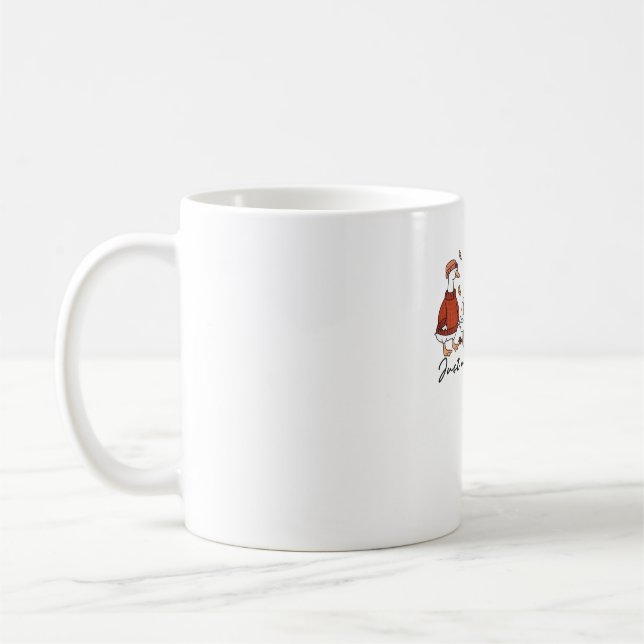 Just a Fall Goose Oversized T-Shirt Coffee Mug (Left)