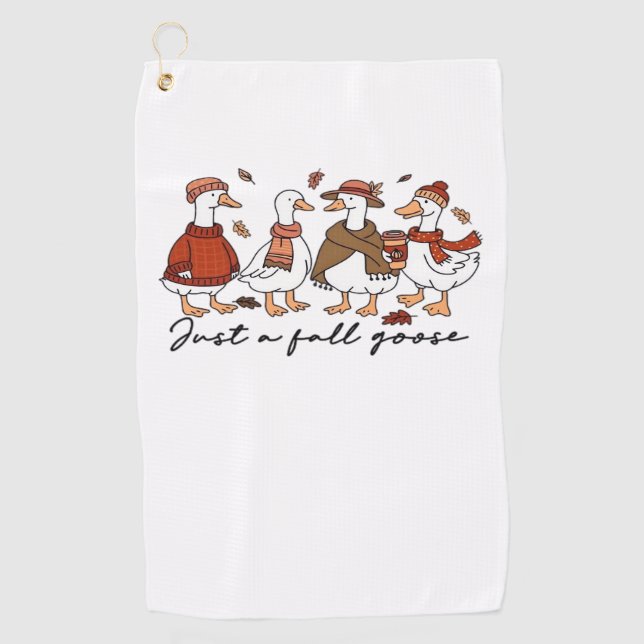 Just a Fall Goose Oversized T-Shirt Golf Towel (Front)