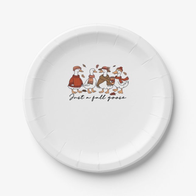 Just a Fall Goose Oversized T-Shirt Paper Plate (Front)