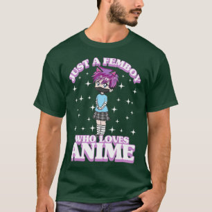 Just A Femboy Who Loves Anime Chibi Anime Boy T-Shirt