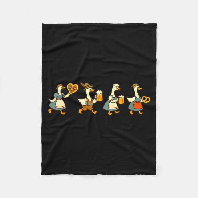 Just A Fest Goose German Beer Prost Drinking  Fleece Blanket (Front)