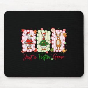 Just A Festive Goose Christmas Holiday Funny Silly Mouse Mat