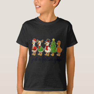 Just A Festive Goose Christmas Silly Goose Funny C T-Shirt