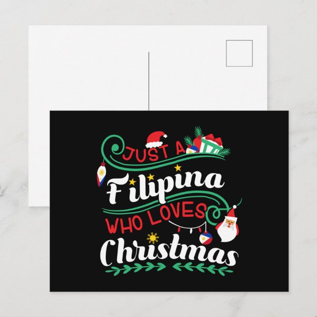Just a Filipina Who Loves Christmas Postcard (Front/Back)