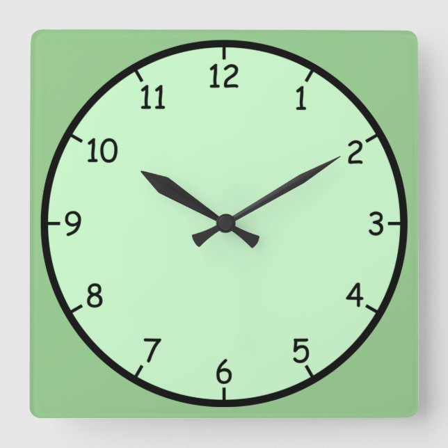 Just a Fun and Colourful Green Wall Clock (Front)