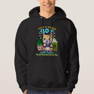 Just A Gamer Dad Who Loves Plants Matcha Lattes & Hoodie