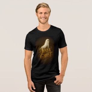Just a Ghost Vintage Halloween Art Tri-Blend Shirt