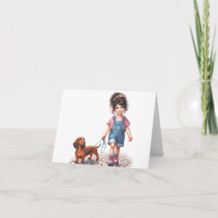 Just a girl and her Dachshund (downloadable)  Card
