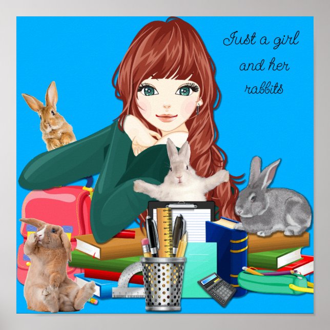 Just a girl and her rabbits Poster (Front)