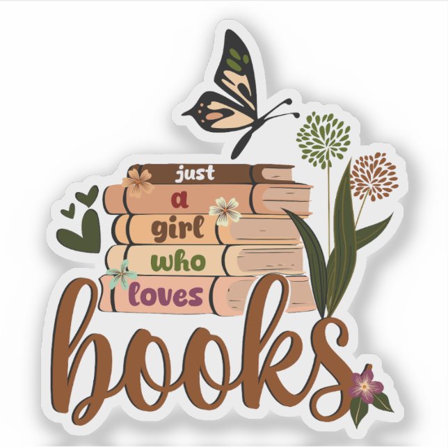 JUST A GIRL ,Book Lover Floral Books Reading, book (Front)