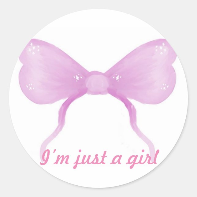 Just a girl bow sticker (Front)