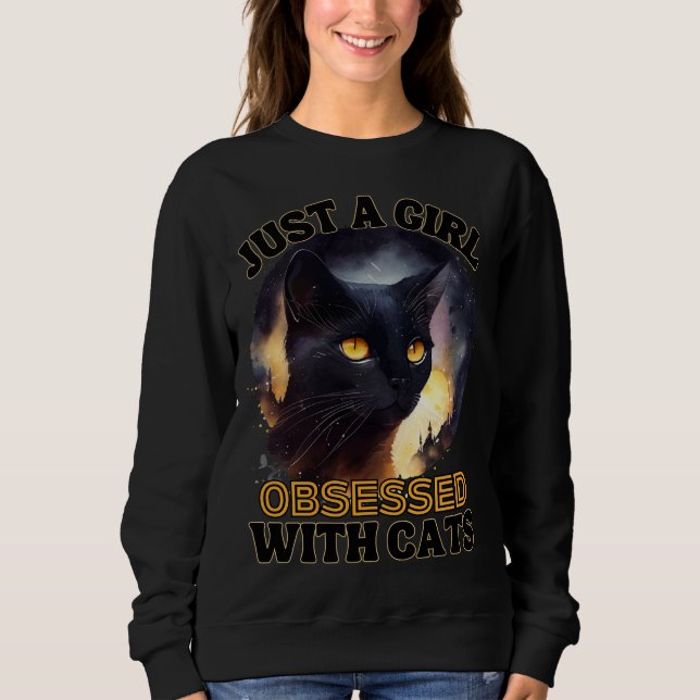Just A Girl Cat Sweatshirt (Front)