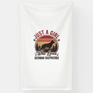 Just A Girl German Shepherd Vintage Dog Lover Desi Banner