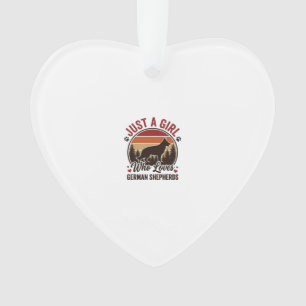 Just A Girl German Shepherd Vintage Dog Lover Desi Ornament
