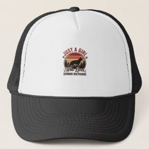 Just A Girl German Shepherd Vintage Dog Lover Desi Trucker Hat