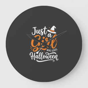 Just A Girl Halloween Vector Art Large Clock