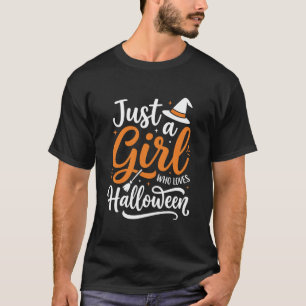 Just A Girl Halloween Vector Art T-Shirt