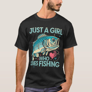 Just a Girl Keeping It Reel Funny Fishing Lover Mo T-Shirt