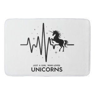 Just A Girl Love for Unicorns Heartbeat Bath Mat