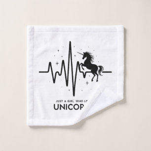 Just A Girl Love for Unicorns Heartbeat Wash Cloth