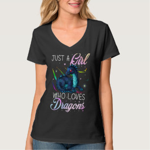 Just A Girl Loves Dragons Designs Women And Girls T-Shirt