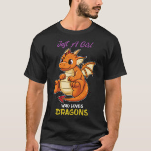 Just A Girl Loves Dragons Girls Dragon Kids Pyjama T-Shirt