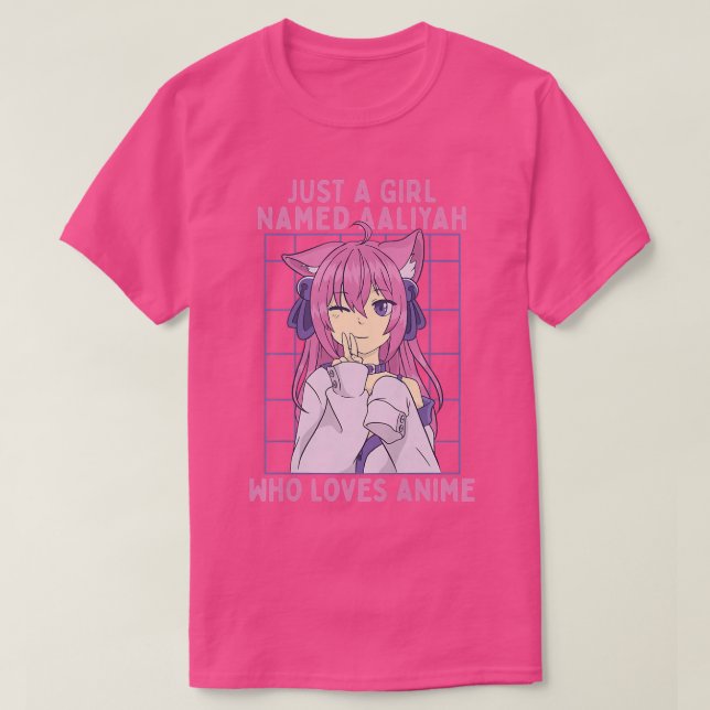 Just A Girl Named Aaliyah Who Loves Anime Personal T-Shirt (Design Front)