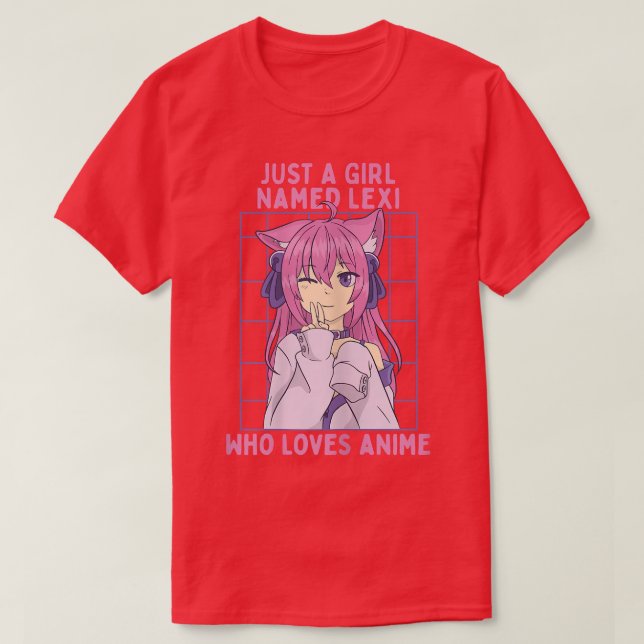 Just A Girl Named Lei Who Loves Anime Personalized T-Shirt (Design Front)