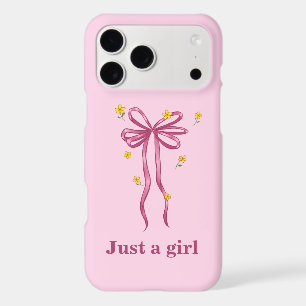 Just A Girl Pink bow Phone Case