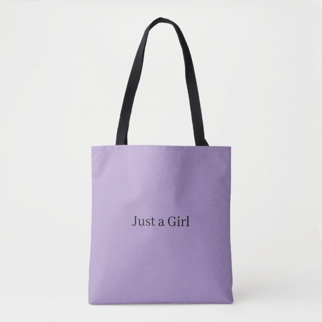 Just a Girl purple tote bag (Front)