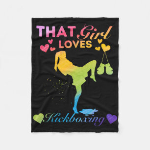 Just A Girl That Girl Loves Kickboxing Fleece Blanket