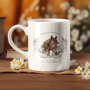 Just a Girl That Loves Horses   Monogram Coffee Mug